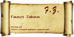 Fauszt Zakeus névjegykártya
